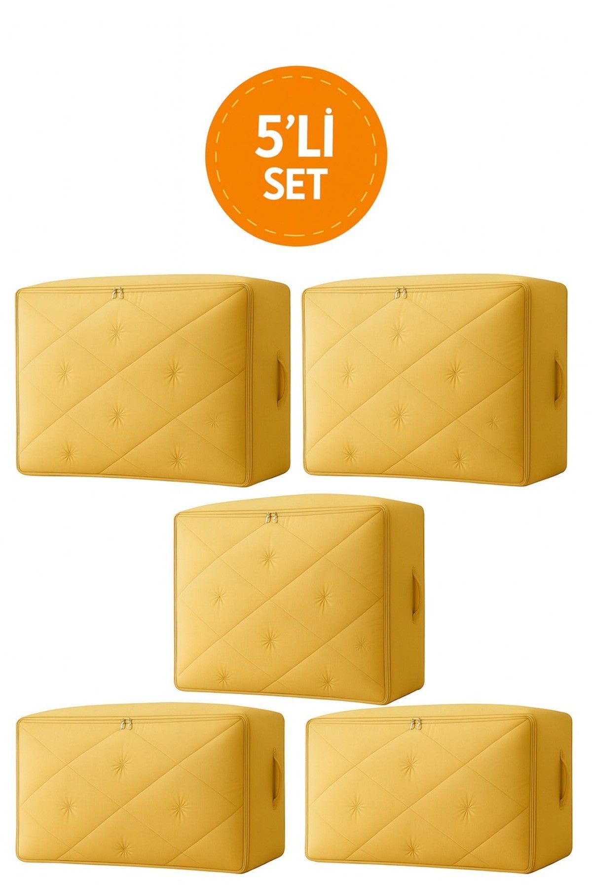 5'li Set Mor Şeffaf Kapaklı Hurç – 28x32x15 cm Orta Boy Dolap İçi Kıyafet ve Havlu Düzenleyici