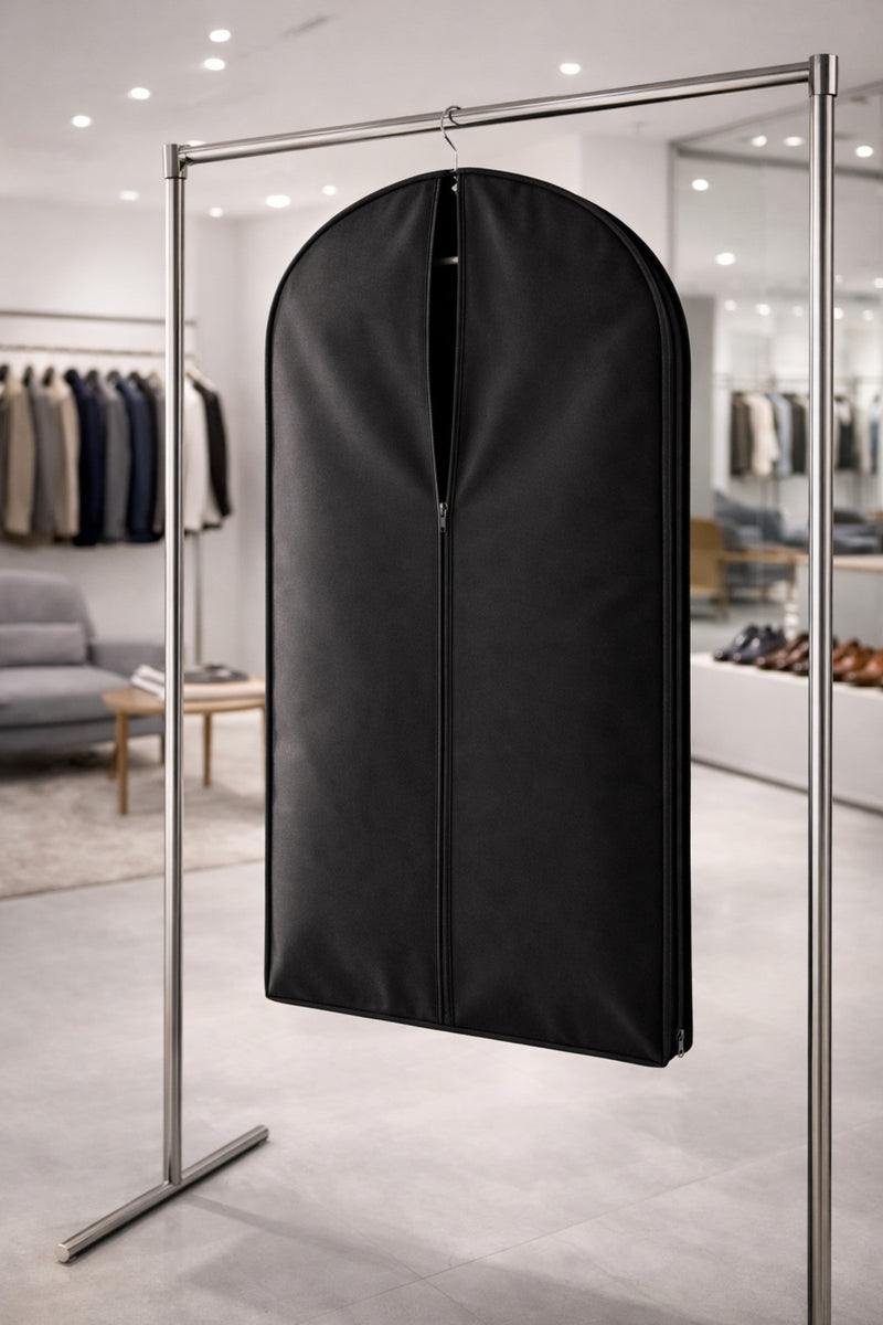 Siyah Elbise Kılıfı Fermuarlı Askılı – Takım Elbise Gömlek Ceket Koruyucu Toz Geçirmez Organizer