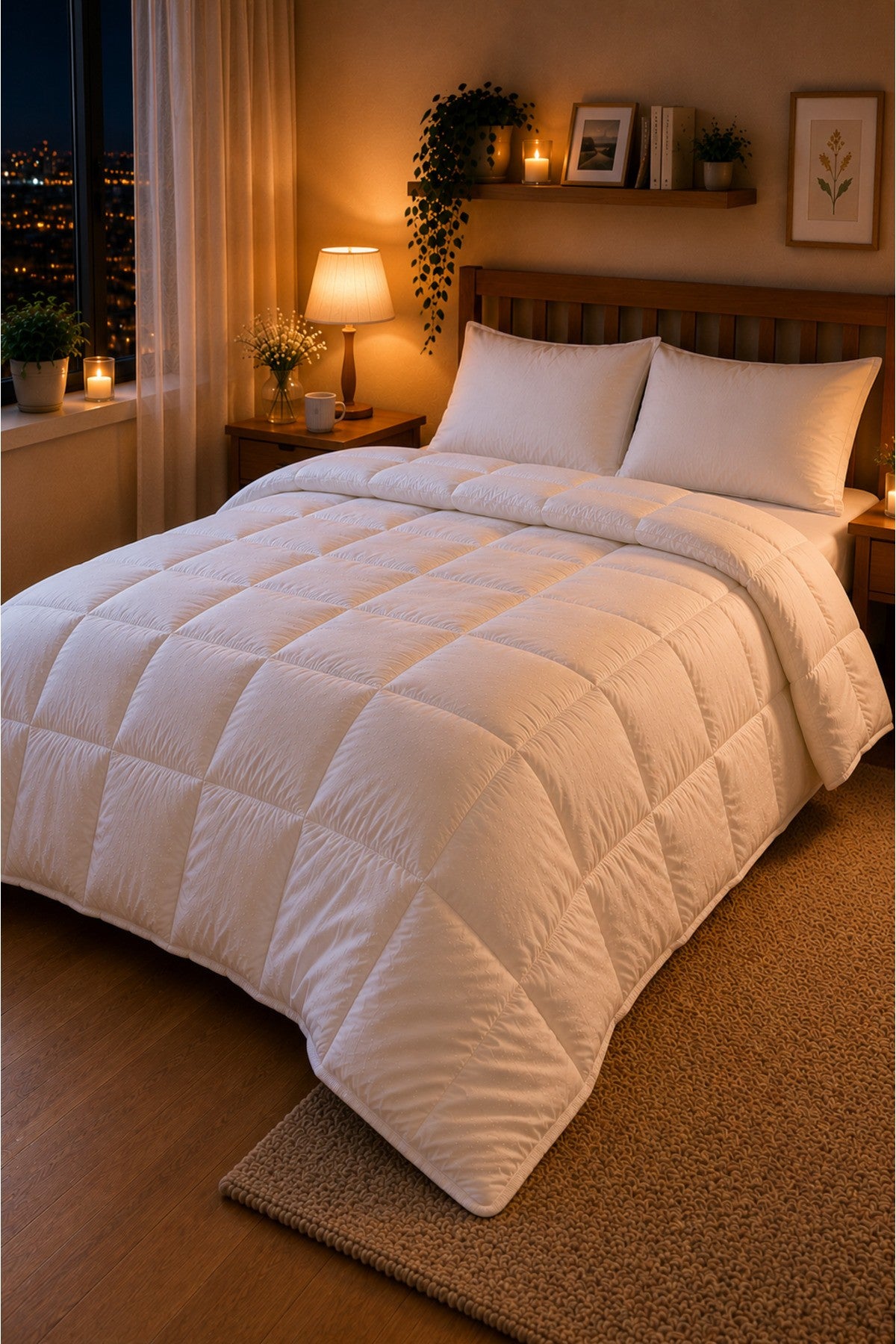 LuxeSleep Çift Kişilik Microfiber Yorgan – Sıcacık Ultra Yumuşak Kuş Tüyü Hissi