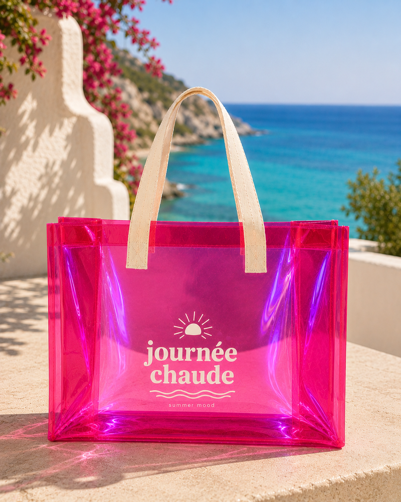 Su Geçirmez Şeffaf Plaj Çantası Büyük Boy Kadın Deniz Havuz Omuz Çantası PVC Şeffaf Çanta Beach Bag