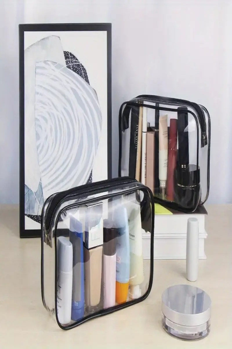 Siyah Renk Su Geçirmez Pvc Makyaj Ve Organizer Düzenleyici Seyahat Çantası
