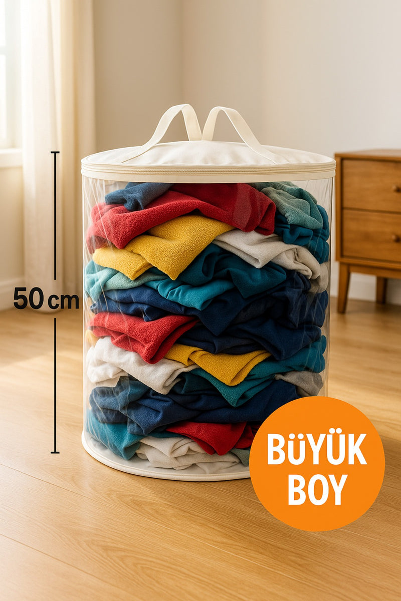 50x40 Silindir Hurç – Büyük Boy, Kapaklı ve Taşıma Saplı