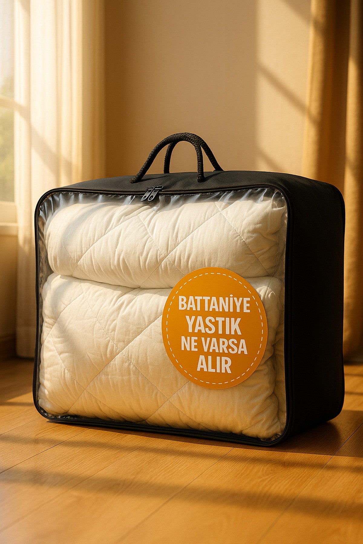 Mor Şeffaf Kapaklı Hurç – 28x32x15 cm Orta Boy Dolap İçi Kıyafet ve Havlu Düzenleyici
