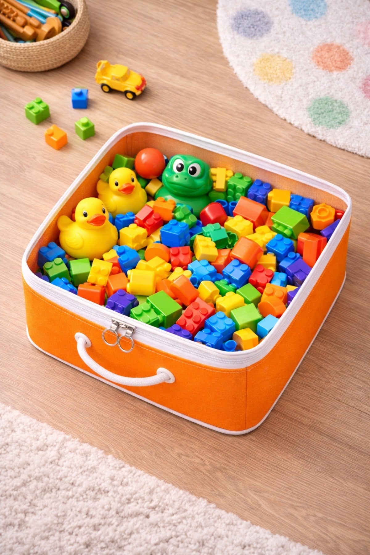 Şeffaf Kapaklı Saklama Hurcu 28x32x15 – Kıyafet, Çorap ve Dolap Düzenleyici Organizer