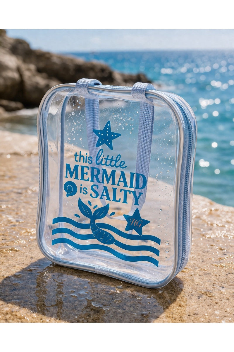 Mermaid Temalı Şeffaf Plaj Çantası – Su Geçirmez Yazlık Kadın Tatil Çantası