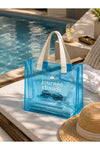 Su Geçirmez Şeffaf Plaj Çantası Büyük Boy Kadın Deniz Havuz Omuz Çantası PVC Şeffaf Çanta Beach Bag