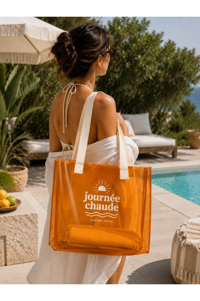 Su Geçirmez Şeffaf Plaj Çantası Büyük Boy Kadın Deniz Havuz Omuz Çantası PVC Şeffaf Çanta Beach Bag