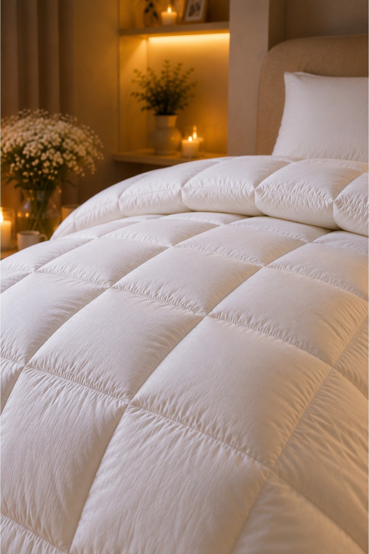 LuxeSleep Çift Kişilik Microfiber Yorgan – Sıcacık Ultra Yumuşak Kuş Tüyü Hissi